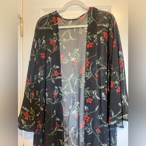 Black and Red American Threads Duster